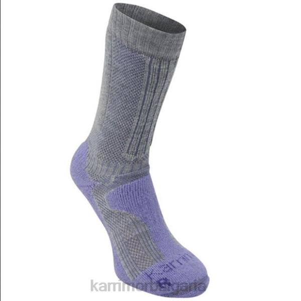 аксесоари Karrimor средно тежки чорапи за ходене от мериносови влакна сиво/люляк Жени P8DX121