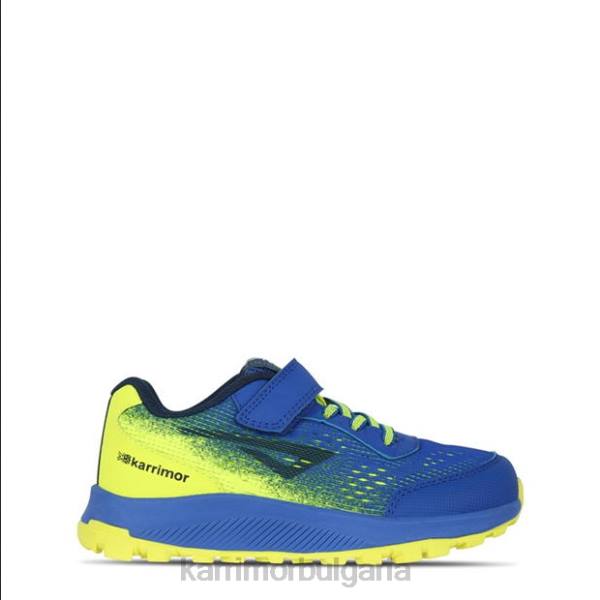 обувки Karrimor тренажори за темпо трейл бягане синьо/лайм момчета P8DX280